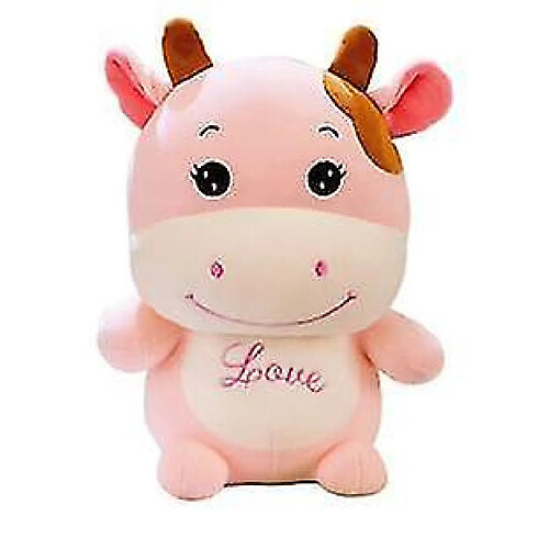 Universal 25 cm Douée de dessins animés jaunes mignons Love Cow Plux Toy Pillow