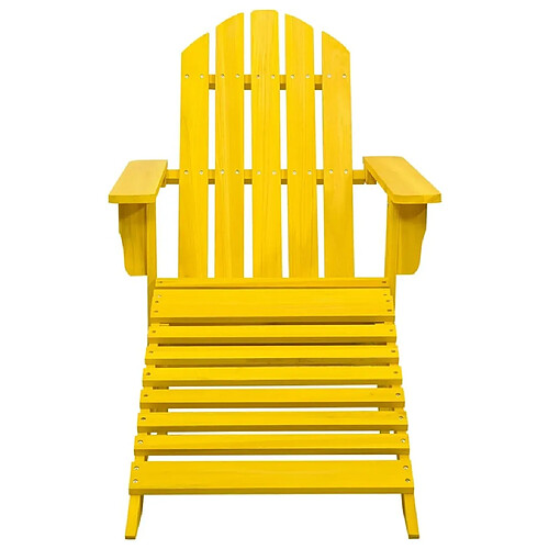 Maison Chic Chaise de jardin avec pouf - Fauteuil d'extérieur Adirondack Bois de sapin Jaune -MN55322