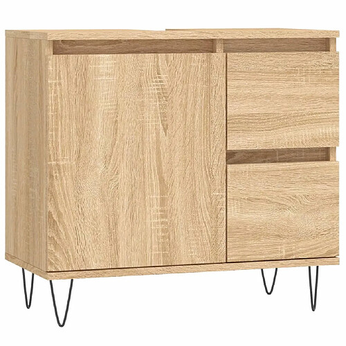 Maison Chic Armoire salle de bain,Meuble de rangement de salle de bain,Meuble haut chêne sonoma 65x33x60 cm -GKD401490