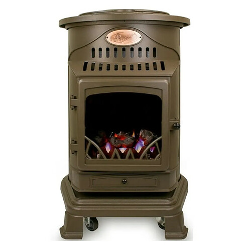 Universal Chauffage gaz Provence 3,4 kW Marron Miel Poêle à gaz Effet poêle à bois Chauffage d'appoint