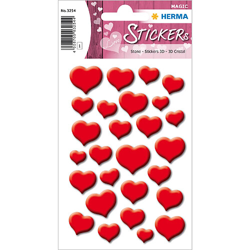 HERMA Sticker MAGIC 'Coeurs rouges', Stone ()