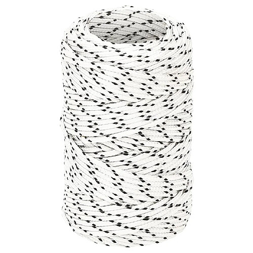 vidaXL Corde de bateau tressé Blanc 2 mmx50 m Polyester