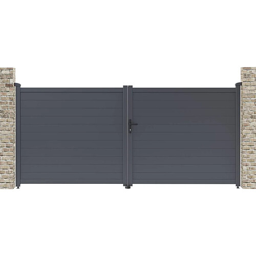 Habitat Et Jardin Portail aluminium Marc - 349.5 x 155.9 cm - Gris