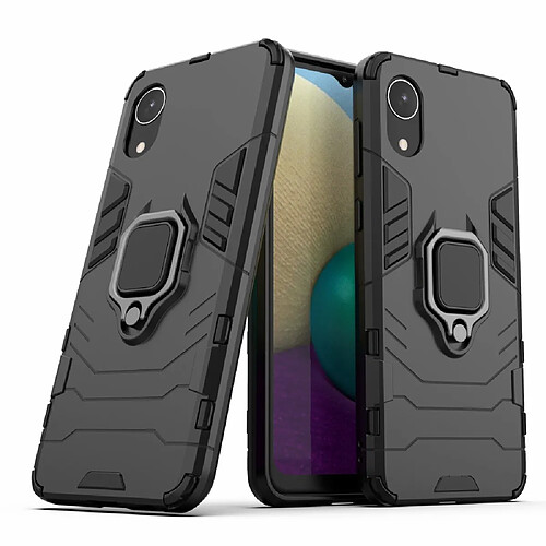 Coque en TPU anti-rayures, antichoc avec béquille noir pour Samsung Galaxy A03 Core