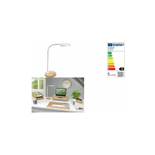 CEP Lampe de bureau LED FLEX Silva, chêne/blanc ()