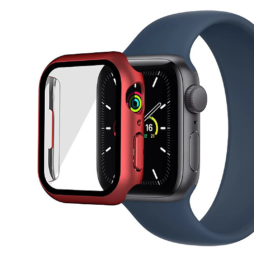 Coque en TPU électroplaqué, mat, rouge pour votre Apple Watch Series 7 45mm