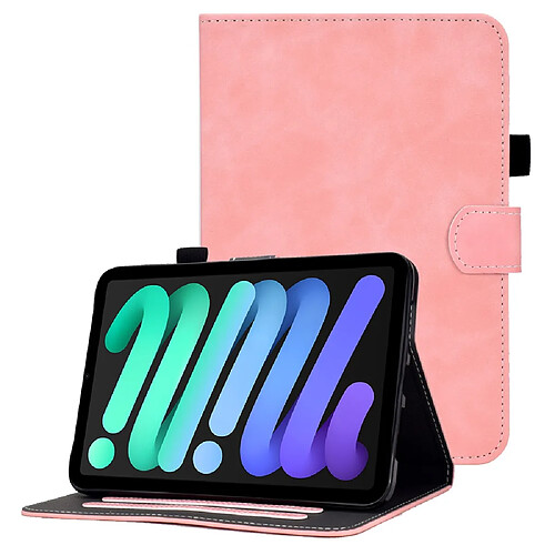 Etui en PU + TPU avec porte-cartes et support rose pour votre Apple iPad mini (2021)