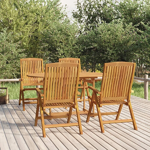 Salle à dîner de jardin 5 pcs,Table et chaise à manger Bois de teck massif -MN74517