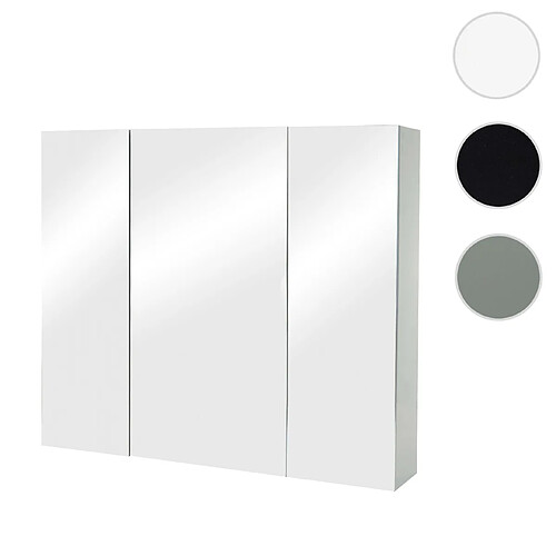 Mendler Armoire à glace HWC-B19b, armoire de salle de bain suspendue, 6 étagères brillant MVG-certifié 70x80x16cm ~ gris