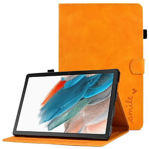 Etui en PU avec support, porte-cartes et porte-stylo pour Samsung Galaxy Tab A8 10.5 (2021) SM-X200/SM-X205 - orange