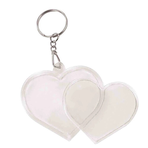 Porte-clés en plastique Coeur 4,8 cm 2 pièces - MegaCrea DIY