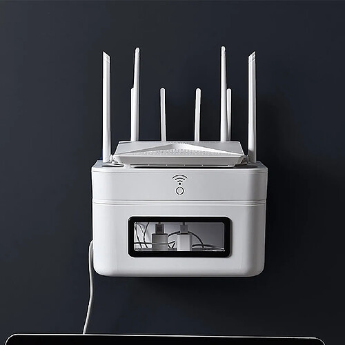 Wewoo Étagère murale sans poinçonnage TV Top Box Rack WIFI Routeur Boîte de rangement Gris