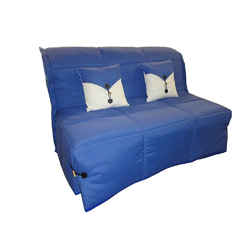 Inside 75 Canapé BZ convertible SOAN bleu 140*200cm matelas confort BULTEX inclus