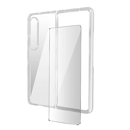 Avizar Coque pour Galaxy Z Fold 4 Silicone Gel et Film Verre Trempé 9H transparent