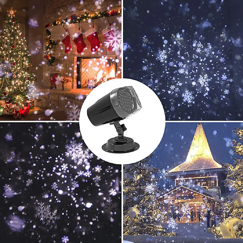 Lampe de Neige Projecteur de Noël LED Extérieur Flocon de Neige Télécommande, IP65 Waterproof ,Déco Fêtes,Mariage,Soirée,Jardin,Bar