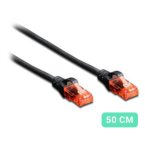 Cable de Red Ewent Cat6 U/UTP 0.5M Negro