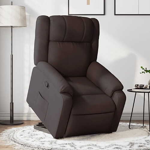 vidaXL Fauteuil inclinable marron foncé tissu