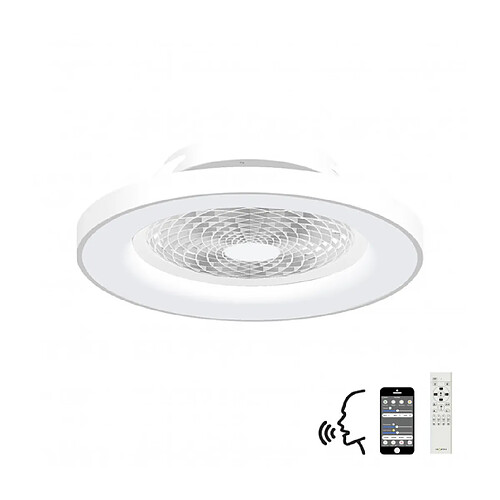 Luminaire Center Plafonnier ventilateur Tibet blanc 1 ampoule 20cm