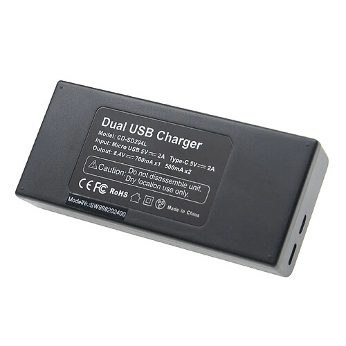 vhbw Chargeur de batterie double USB/micro-USB compatible avec Sony DSR-PD150, DSR-PD150P appareil photo, DSLR, action-cam + câble micro-USB