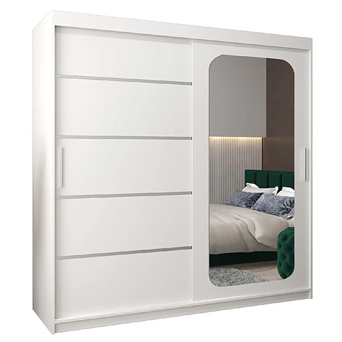 Abiks Meble Armoire PROMO V2 À Portes Coulissantes 200/200/62 2 Portes (Blanc/Blanc)