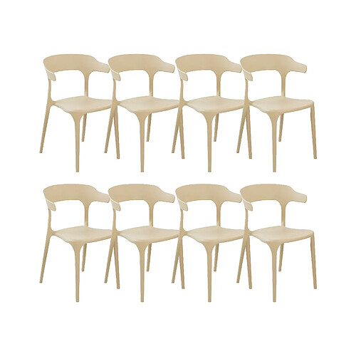 Beliani Lot de 8 chaises GUBBIO Matière synthétique Beige sable