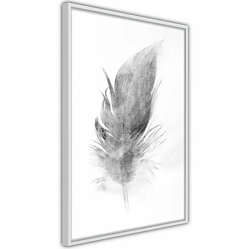 Paris Prix Affiche Murale Encadrée Lost Feather Grey 30 x 45 cm Blanc