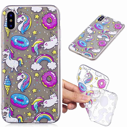 Wewoo Coque Fashion Etui de protection en TPU peint pour iPhone XS Max motif Cake Horse