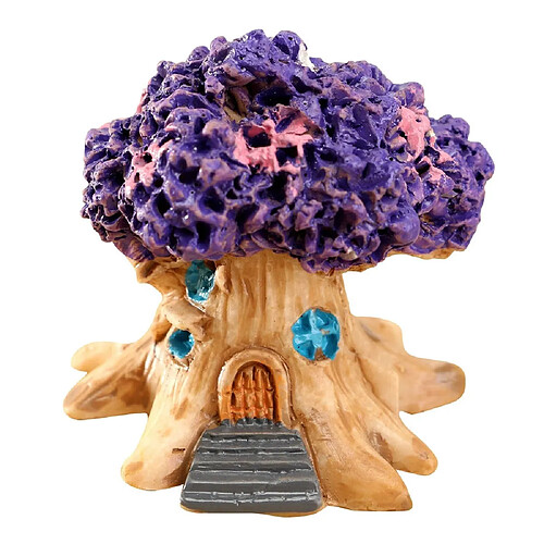 Wewoo Micro paysage Pot De Fleur Décoration Charnue Dessin animé Construction Jouet Grand Tree House De Résine Violet