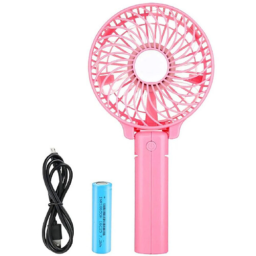 mini ventilateur portatif pliable USB-rose (1200mAh sans base)Ameublement