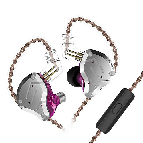 Chrono Écouteurs intra-auriculaires Moniteur d'oreille à isolation phonique HiFi Écouteurs Yinyoo Bass HiFi avec armature équilibrée hybride 1DD 1BA et câble de prise audio détachable de 3,5 mm(Violet)