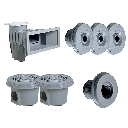 Kit pièces à sceller Gris Clair pour piscine 8 x 4 m - Hayward