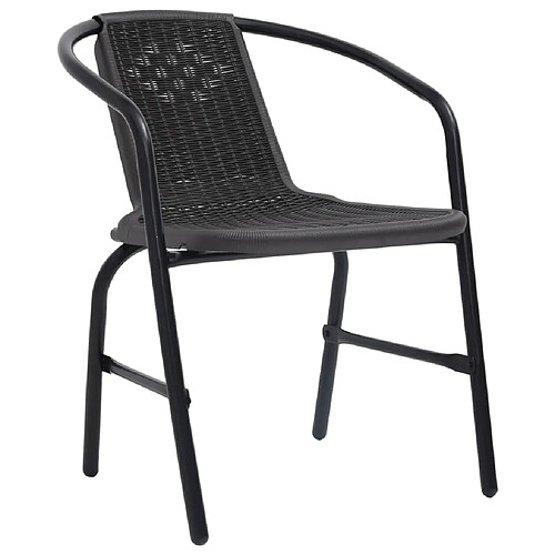 Maison Chic Lot de 2 Chaises de jardin,Fauteuil d'extérieur Plastique Rotin et acier 110 kg -MN43050