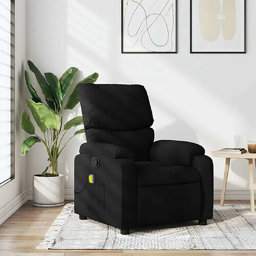 Maison Chic Fauteuil de massage inclinable,Fauteuil luxe de relaxation Noir Tissu -MN68421