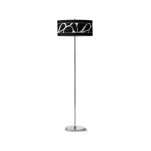 Luminaire Center Lampadaire Manhattan Chrome poli, blanc givré