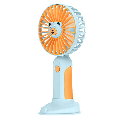 Avizar Mini Ventilateur de Poche Design Tête d'ours avec Support Bureau Bleu Pâle