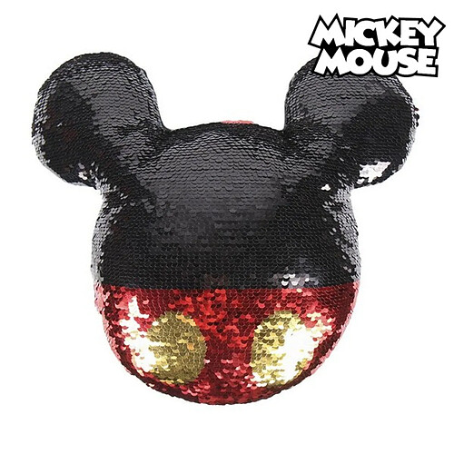 Coussin Sirène Magique à Paillettes Mickey Mouse 74490 Rouge (30 X 30 cm)