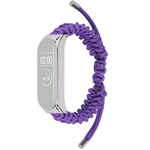 Bracelet en nylon cordon de serrage réglable, violet pour votre Xiaomi Mi Band 3/4