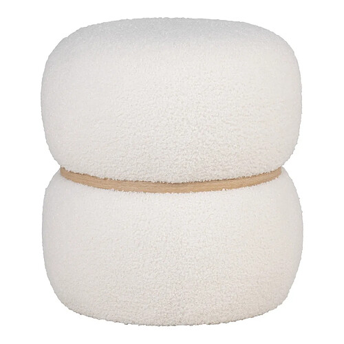 EPIKASA Pouf Milford, Blanc, Polyester, 38x38x41 cm