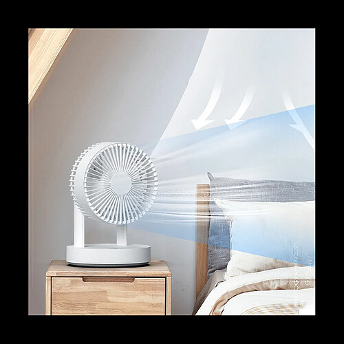 Ventilateur Portable avec Lumière LED 4000mAh Affichage Numérique Rechargeable Ventilateur Télécommandé Ventilateur d'été Refroidissement de Bureau de Chambre