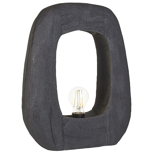 Beliani Lampe de table en bois noir AJAY