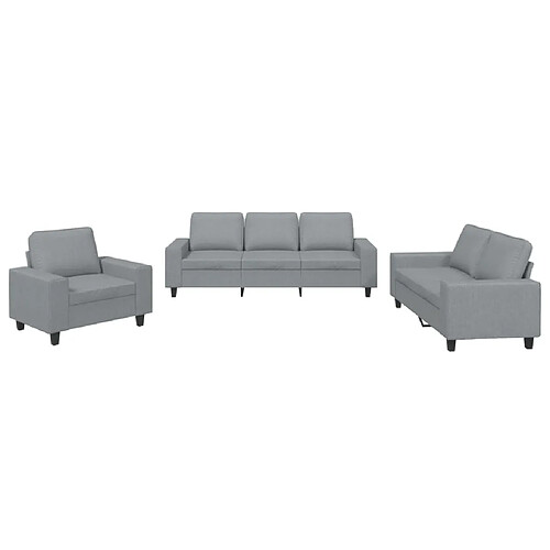 Maison Chic Ensemble de canapés 3 pcs, Canapé droit Sofa pour Salon gris clair tissu -GKD654809