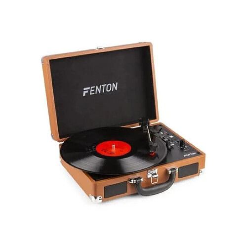 Fenton RP115F Platine Vinyle Sans Fil Bluetooth 3 Vitesses Arrêt Automatique Convertisseur USB Marron