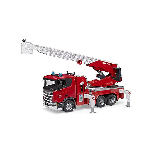 Bruder Scania Super 560R Pompiers avec échelle pivotante, pompe à eau et module Light & Sound