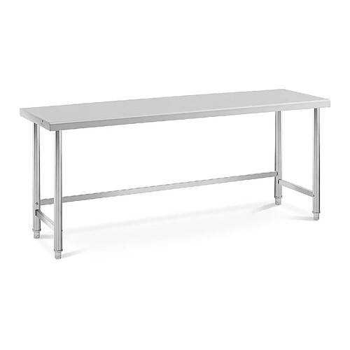 Helloshop26 Table de travail acier inoxydable plan de travail en inox plan de travail professionnel table de travail cuisine 200 x 60 cm 240 kg 14_0005125