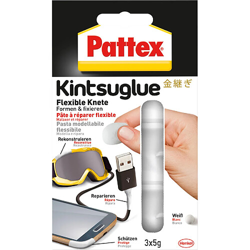 Pattex Pâte à réparer flexible Kintsuglue, blister, blanc ()