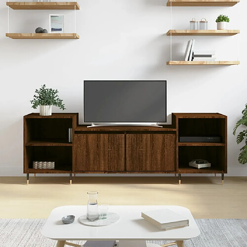 vidaXL Meuble TV Chêne marron 160x35x55 cm Bois d'ingénierie