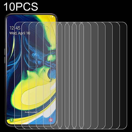 Wewoo Film de verre trempé de 10 PCS 0.26mm 9H 2.5D pour Galaxy A80 / A90