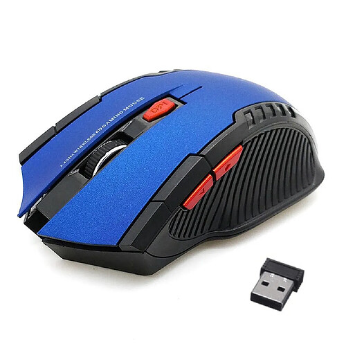 Yonis Souris Sans Fil 1600DPI Réglable Bleue