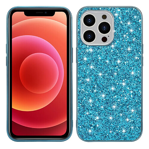 Coque en TPU paillettes scintillantes, électroplaqué bleu pour votre Apple iPhone 13 Pro 6.1 pouces