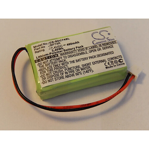 vhbw Batterie Li-polymère 460mAh (7.4V) collier pour chien, dresseur à distance Dogtra 2500RX Receiver, 2500T Receiver, 2502B Receiver comme BP74R.